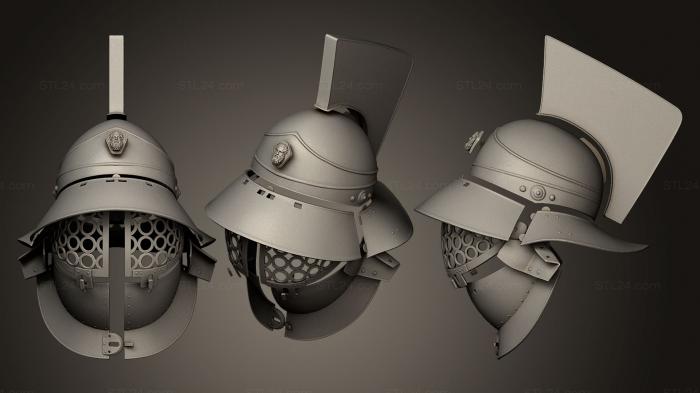 Статуэтки и статуи разные (Гладиаторский шлем 9, STKR_0572) 3D модель для ЧПУ станка